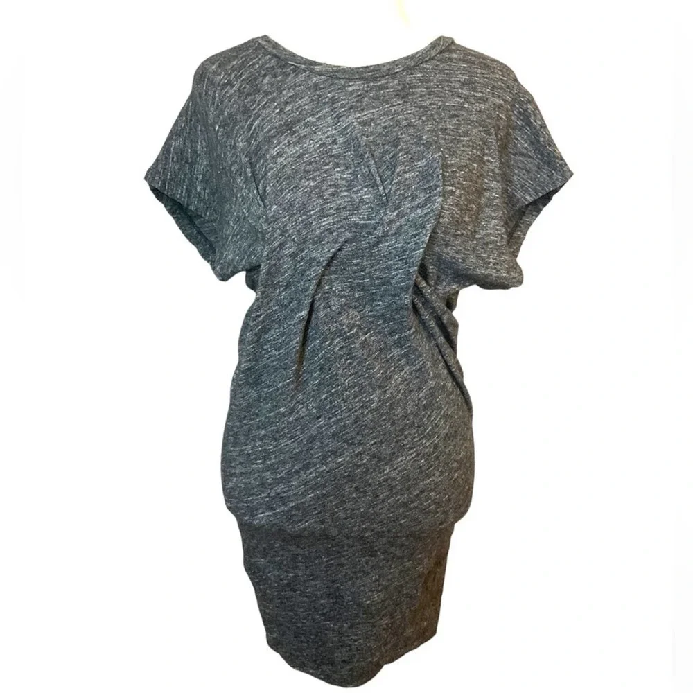 Iro Loretta Gray Knit Front Twist Mini Dress Size Small